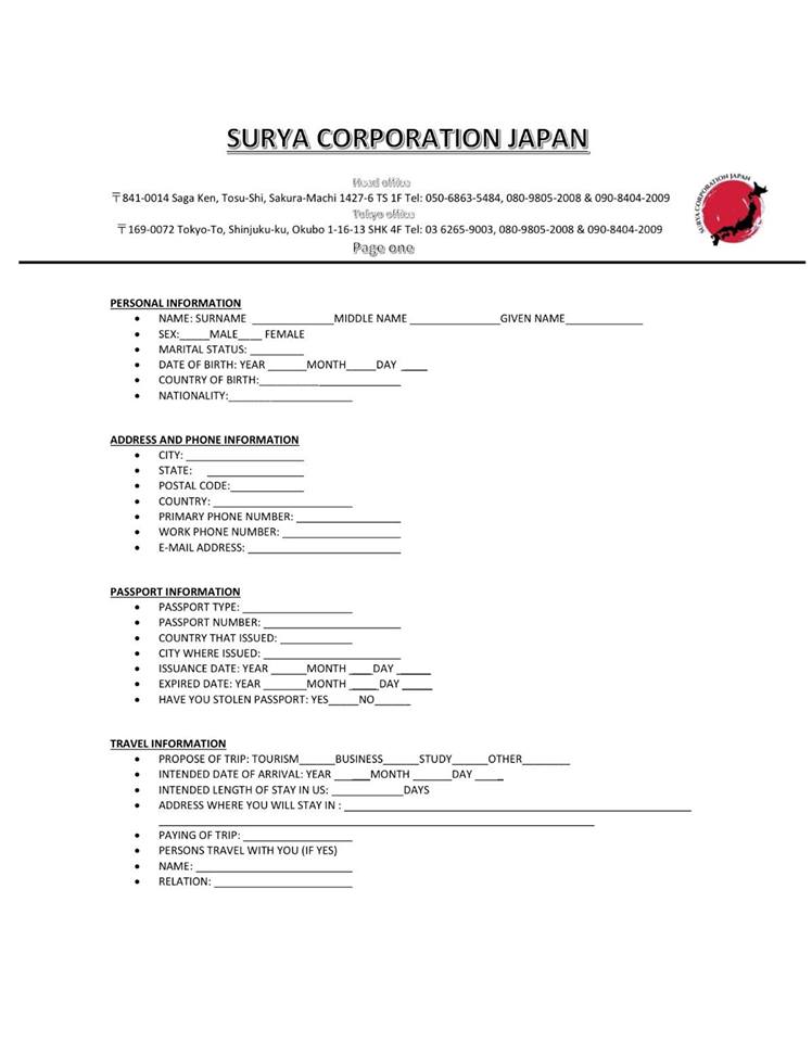 Surya Corporationform 1